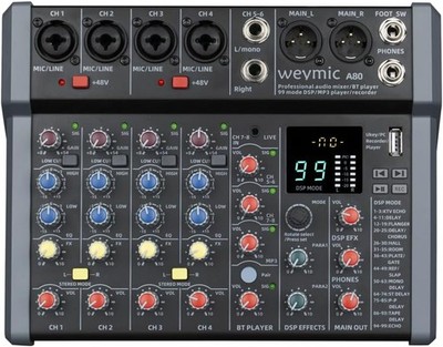 A Series Professional Mixer 8 Channel 99 DSP Effect USB