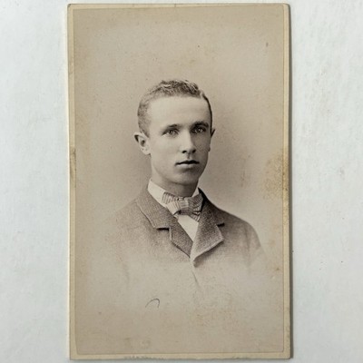 Antique Hudson NY CDV Photo Young Man Fred Lawson 1880 s Handsome Historic ID d