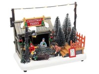 LED Weihnachts Dorf Szene - Weihnachtsbaum Stand - Tisch Fenster Deko Beleuchtet