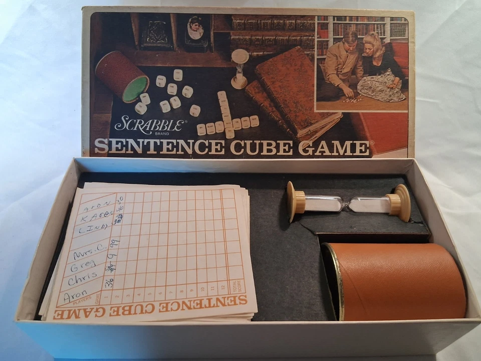Vintage Scrabble Sentence Cube Game 1971 Selchow & Righter Co New Sealed USA - Image 2 of 4