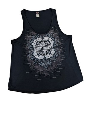 Harley Davidson Glasgow Trägertop XL verziertes Tank große Grafik Damen 