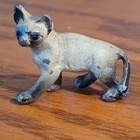 ANTIQUE COLD PAINTED METAL SIAMESE CAT FIGURINE — photo 2