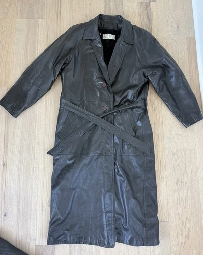 Perry Ellis Sport Men’s Vintage Full Length Genuine Leather and Fur Trench Coat video thumbnail