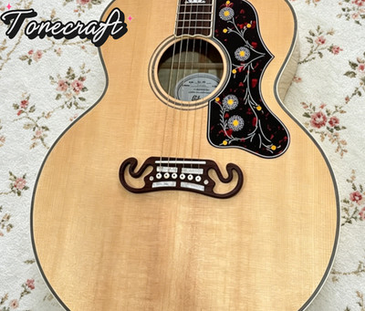 Ship US J200 Acoustic Electric Guitar Top Solid Spruce Maple B&S 6string w/EQ