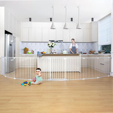 503cm Baby Gate Extra Wide Stair Gate Foldable Playpen Barrier for Pets & Baby 