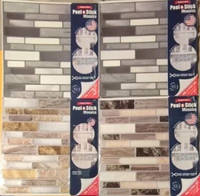 Peel & Stick Mosaics Wall Tiles Black/White/Grey/Copper #1916416, 677547, 633482