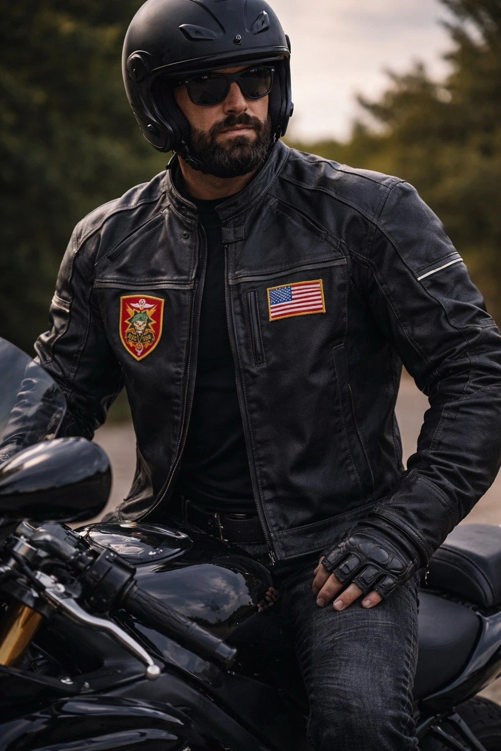 First Racing Motorcycle Jacket XXL Leather Textile MAC V SOG USA Patch image 1