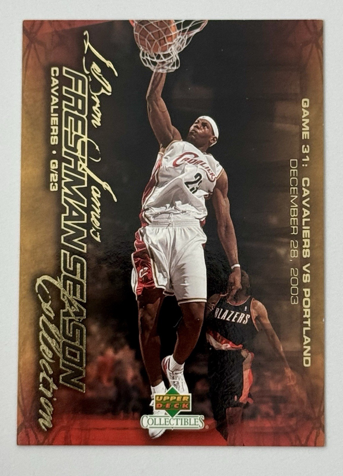 2003-04 Upper Deck LeBron James Freshman Season Collection RC #32 vs. Portland