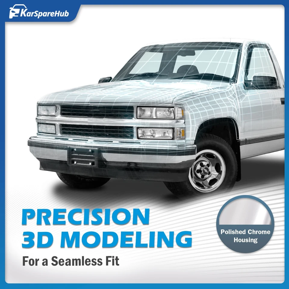 Pair Headlights + Bumper Lamps For 1994-1998 GMC C/K 1500 2500 Yukon w/ Bulbs Foto 2 de 4