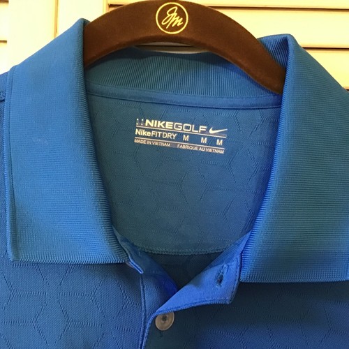 Nike Golf Fit Dry Mens Medium Blue Polo Shirt - Picture 3 of 4
