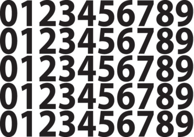 Vinyl Zahlen Aufkleber, 0 -9, 5 Sets Selbstklebende Aufkleber Sticky LRG