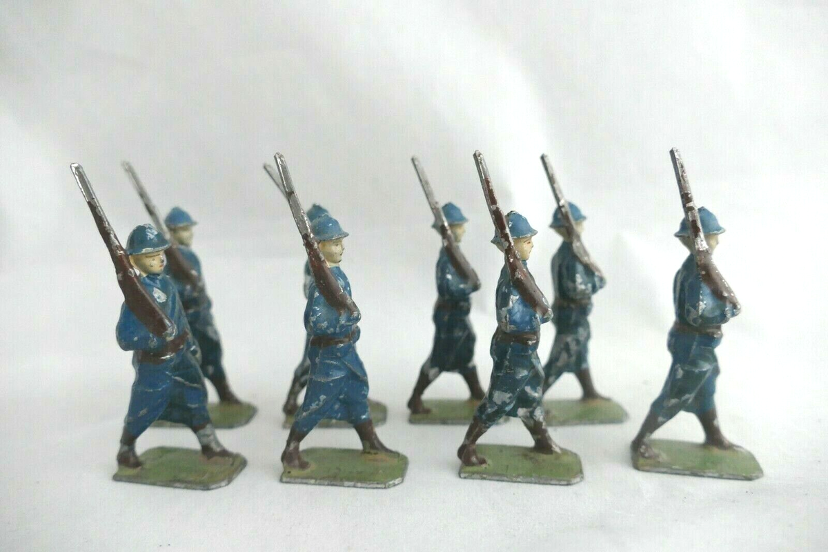 Lot De 5 Soldats En Plomb – Premier Empire, Défilé, Bon état
