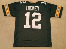 UNSIGNED CUSTOM Sewn Stitched Lynn Dickey Green Jersey - M, L, XL, 2XL, 3XL