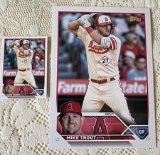 2023 Topps Series 1 MIKE TROUT Super Box  Oversized Card #27 With Base