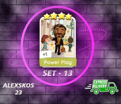 POWER PLAY -  4 MONO_POLY_-GO 4S  STICKERS CARDS   FAST SEND  