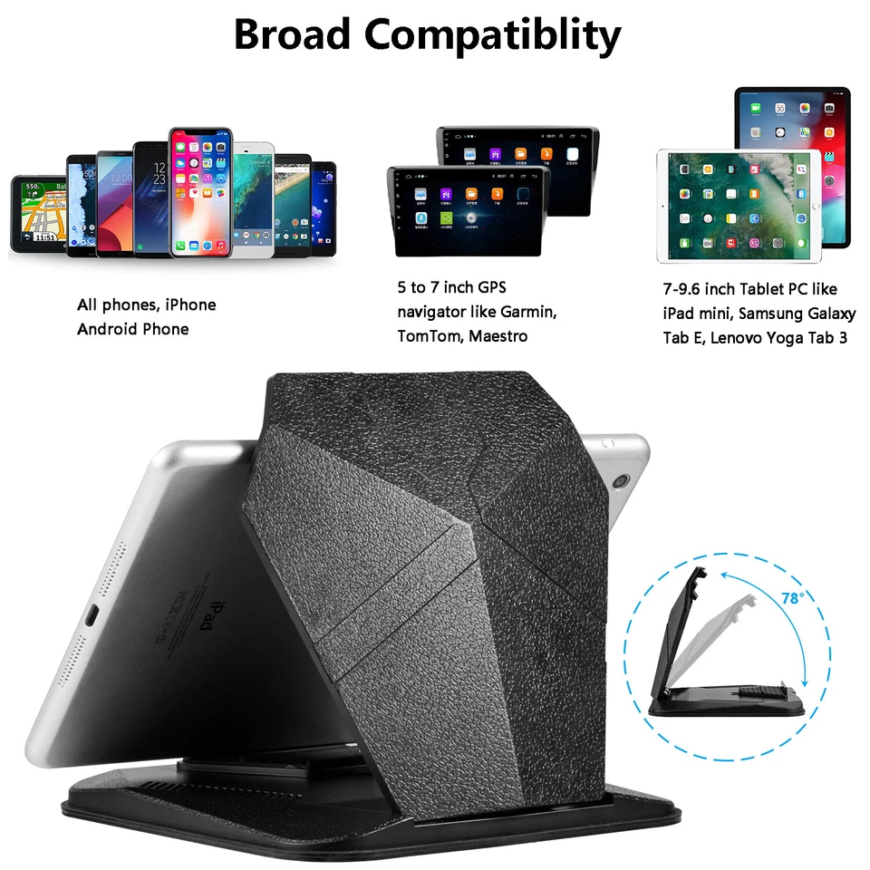 Universal Car Dashoboard Mount Holder For Cell Phones Tablet iPad GPS Non-Slip - Image 2 of 4