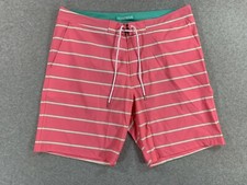 Bonobos Striped Lined Swim Trunks Shorts Men's Size 38 Pink
