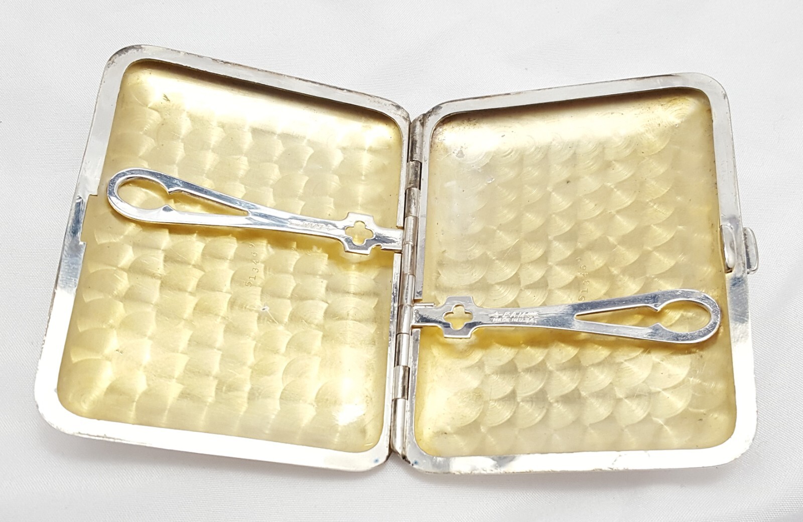 Vintage Silver Plate EAM USA Made Cigarette & Card Holder Box No Monogram