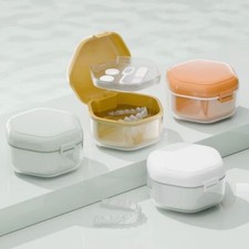 Denture Case Orthodontic Teeth Box Portable 2 Layer Denture Storage Container