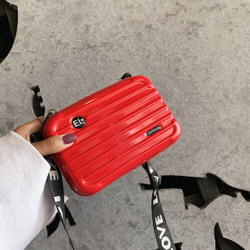 Luggage Small Bag Women's Crossbody Shoulder Bag Suitcase-Style Small Square  ny - Foto 1 di 23