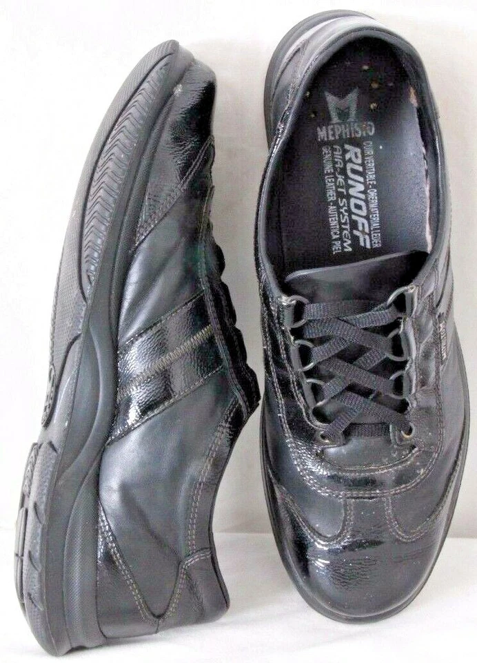 Mephisto Runoff Air Jet Lace-Up Walking Patent leather Sneakers shoes Women's 10 - Image 2 of 4