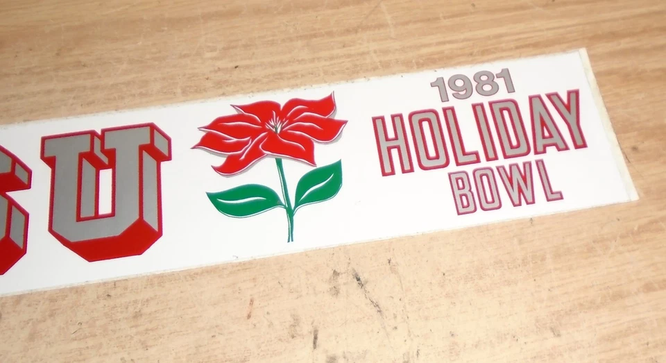 vintage 1981 WSU COUGARS bumper sticker Washington State Holiday Bowl football - Image 2 of 2