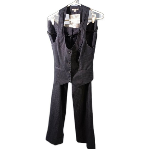 CHARLOTTE RUSSE WOMEN'S PIN STRIPED PANTS SUIT WITH MATCHING VEST AND