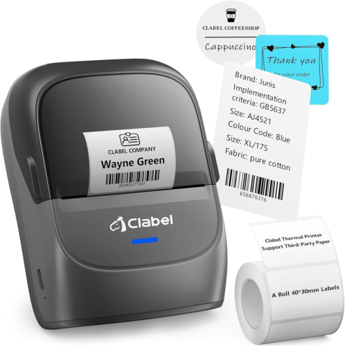 CLABEL 221B Inkless Label Maker with 2-Inch Tape in Grey-image