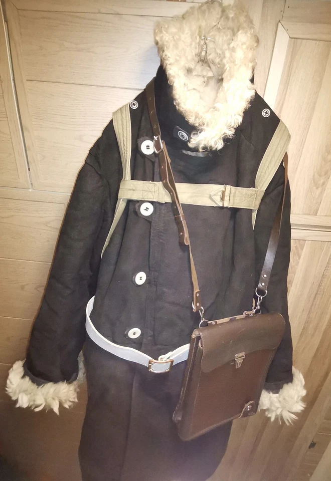 Black Tulup Bekesha Army USSR 1981 Sheepskin Fur coat - Image 3 of 4