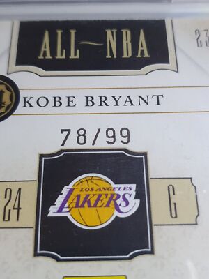 2010 National Treasures Kobe Bryant AUTO /99 All NBA Signatures