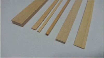 LISTELLI 100 Stück Lindenholz-Leisten 0,6x7x1000 Mm Für Modellbau Und Furnierarbeiten