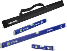 WORKPRO 3PC Spirit Level Set 12" 20" 40" Level Magnetic Torpedo Level Heavy Duty