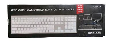 Macally Quick Switch Bluetooth Keyboard for Three Devices