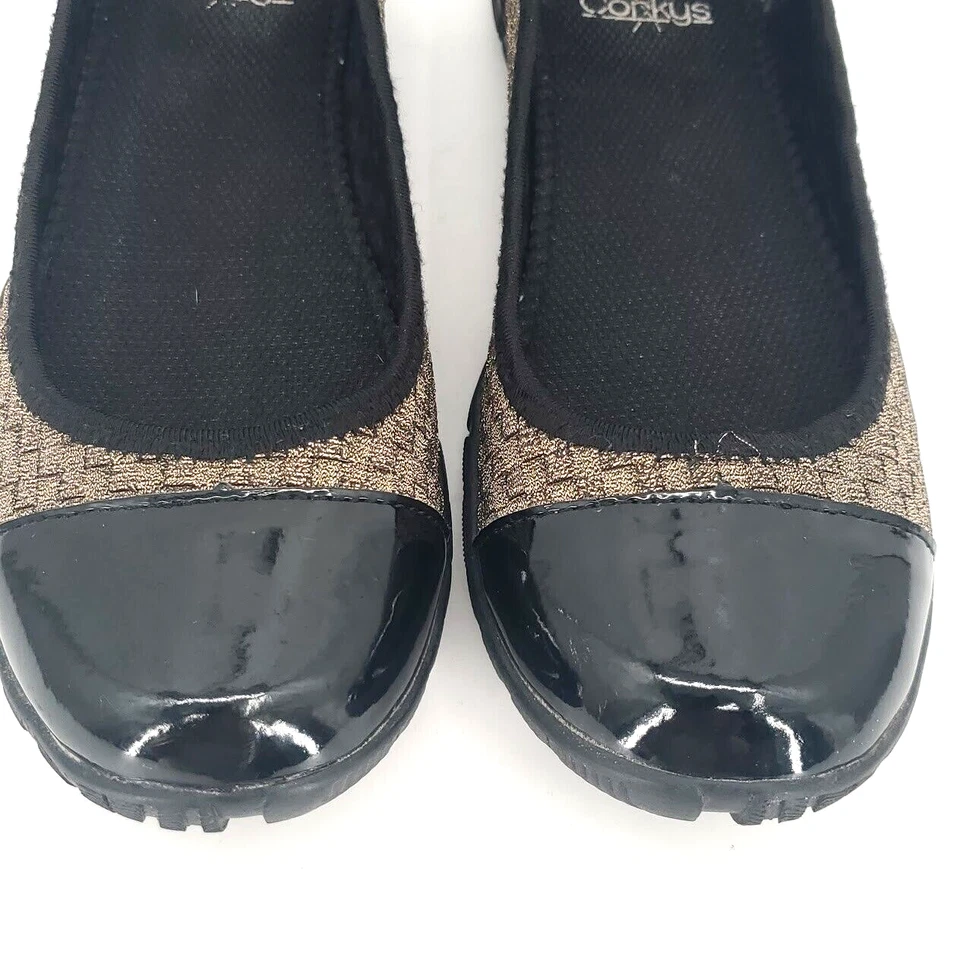 Corkys Coco Womens Shoes Flats Metallic Bronze Black Ballet Size US 7.5W EU 38 - Image 4 of 4