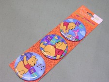 Winnie the Pooh Set of 3 Different Pinback Buttons, New Original Hang Pack 1994