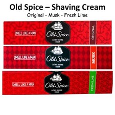 OLD SPICE LATHER SHAVING CREAM - Original, Musk or Fresh Lime - 70g