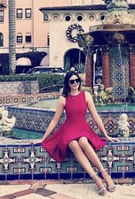 Alexander McQueen Pink Fit And Flare Dress Small