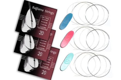 3x pack Baglama Saz strings 0.20 set Saz Teli Saz strings for longneck