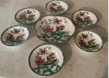 Crown Staffordshire Rock Bird Sandwich Tea plates and Saucers
