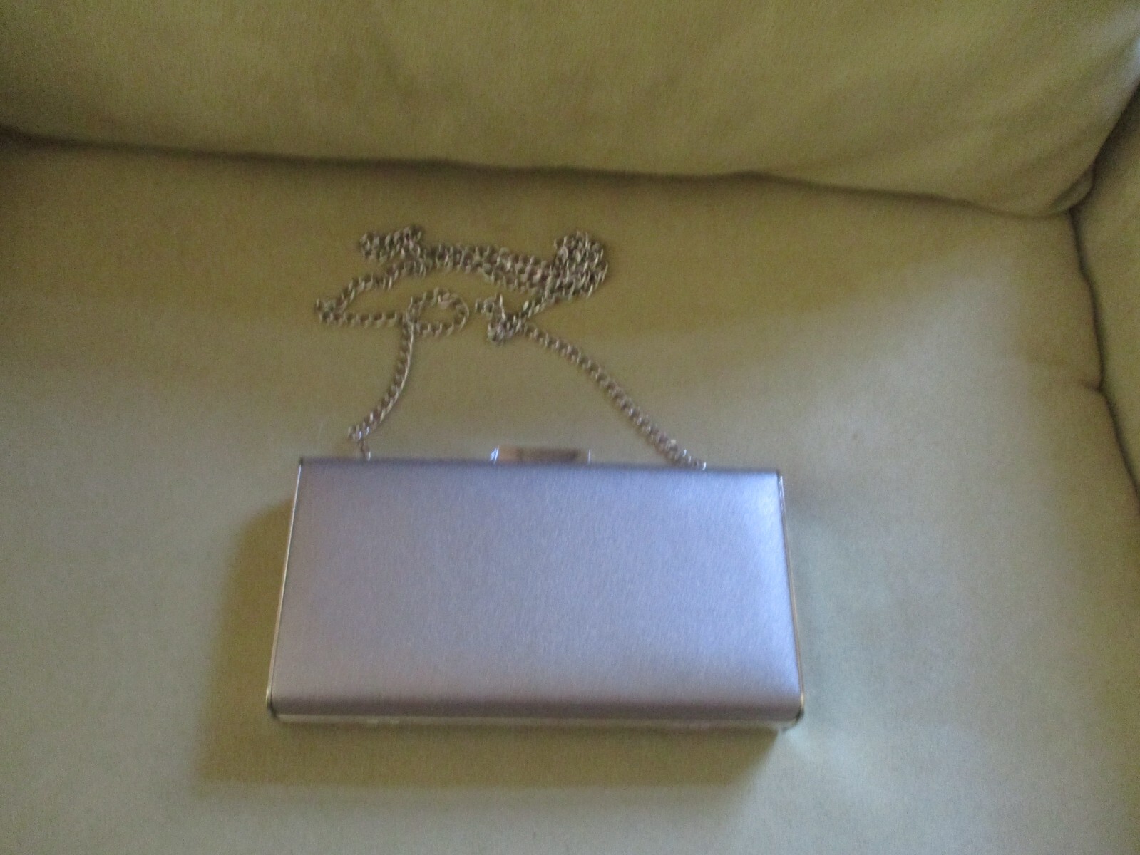 Olga Berg Precious Metallic Slimline Clutch Sliver Shoulder Bag NEW