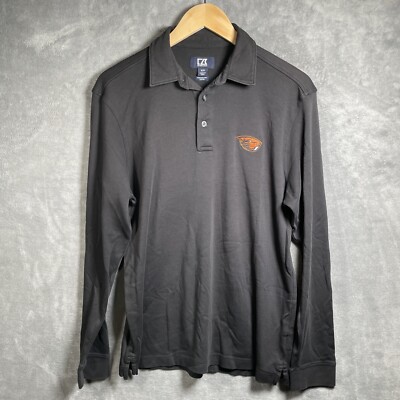 Cutter & Buck OSU Beavers Shirt Men s M Black NCAA Oregon State University Pima
