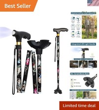 Walking Cane with LED Light, Foldable,Adjustable, Self Standing Walking Canes...
