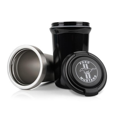 Ford Mustang Logo Thermobecher 350ml Schwarz doppelwandig
