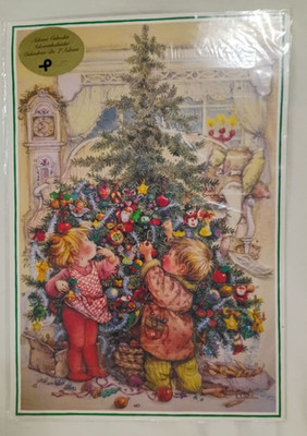 VIntage NOS Christmas Advent Calendar PICTURA Sweden 1991 Children w/Tree NEW