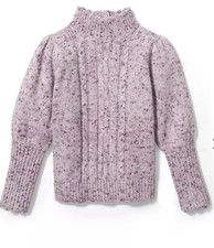 Janie and Jack Girl 7 Sweater Pink Speckled Knit