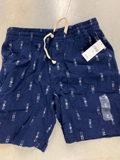 NWT Gap Babygap Pull-On Shorts Boys Medium Dark Indigo Drawstring Slash Pockets