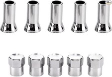 5 Sets Tr414ac10 Chrome Plated Valve Stem Cover Abs Wheel Valve Stem Sleeve And