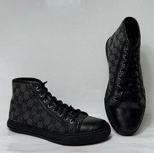 Zapatillas Gucci GG Monograma Negras Alta de Lona