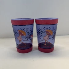 Lot Of 2 Contigo Kids Spill-Proof Tumbler Pink Blue Purple 14oz.