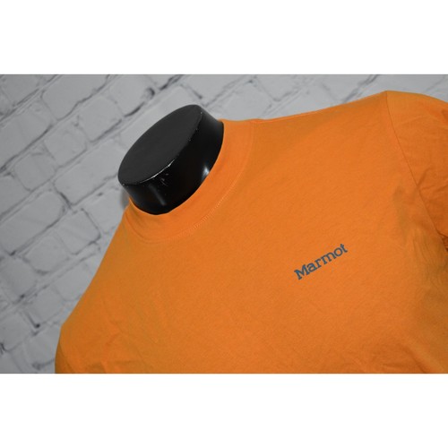 Marmot Mountain T-Shirt Mens Size Medium Orange Cotton Polyester Blend - Picture 3 of 7